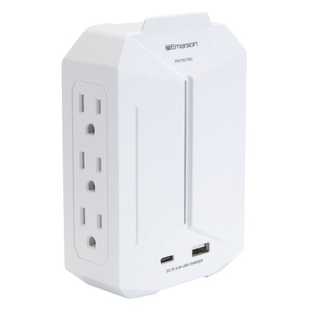 EMERSON(R) NAXEAP1000 6OUT 2USB WALL CHARGER
